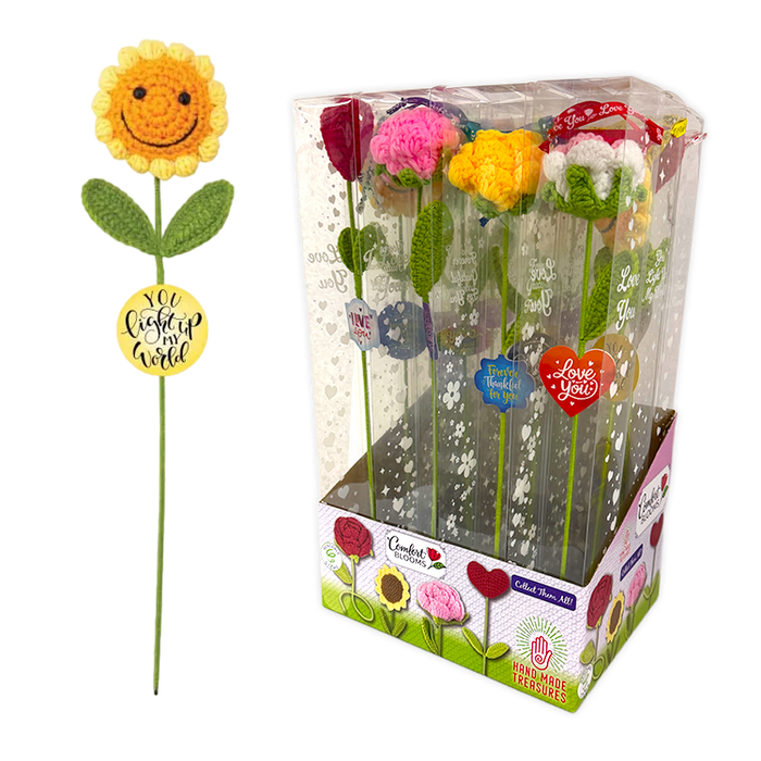 Emotional Support Crochet Comfort Blooms - 12 Pieces Per Retail Ready Display 26610