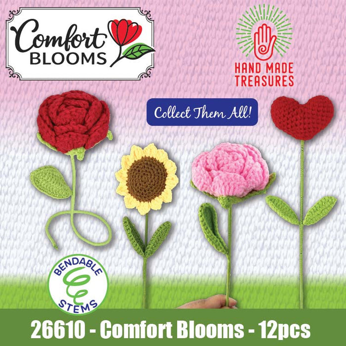 Emotional Support Crochet Comfort Blooms - 12 Pieces Per Retail Ready Display 26610