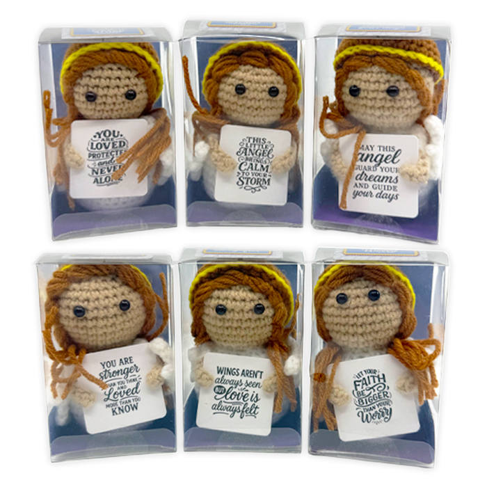 Emotional Support Keepsake Crochet Plush Angels - 6 Pieces Per Retail Ready Display 26440
