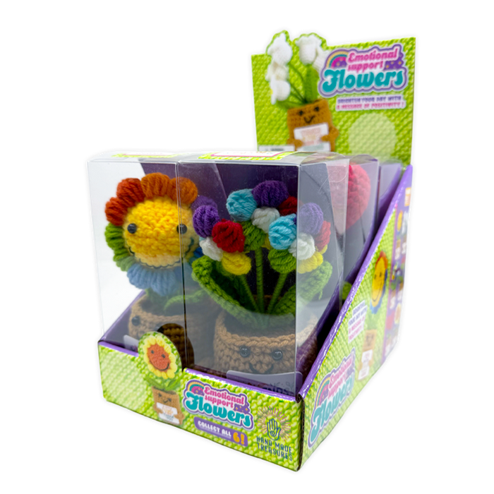 Emotional Support Keepsake Crochet Plush Flowers - 6 Pieces Per Retail Ready Display 26549
