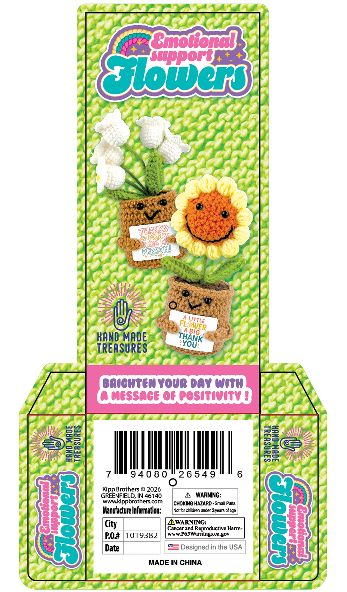 Emotional Support Keepsake Crochet Plush Flowers - 6 Pieces Per Retail Ready Display 26549