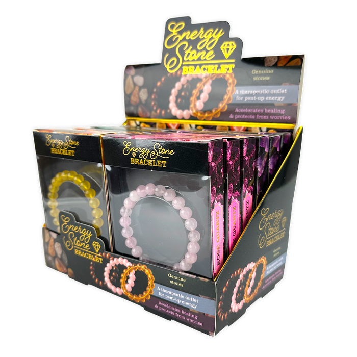 Energy Stone Bracelet - 12 Pieces Per Retail Ready Display 26042 NOVELTY INC