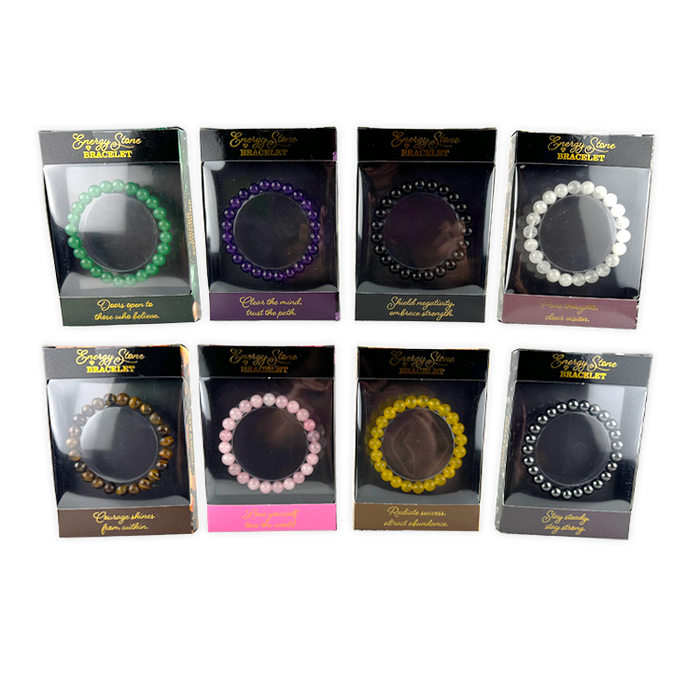 Energy Stone Bracelet - 12 Pieces Per Retail Ready Display 26042 NOVELTY INC