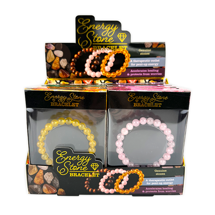 Energy Stone Bracelet - 12 Pieces Per Retail Ready Display 26042 NOVELTY INC