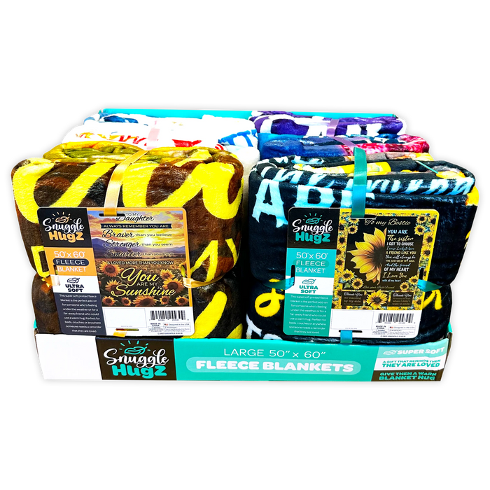 Family Printed Blanket - 6 Pieces Per Retail Ready Display 24430 KIPP BROTHERS