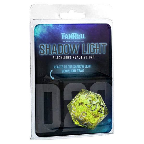 FanRoll d20 Single Liquid Core Blacklight Dice