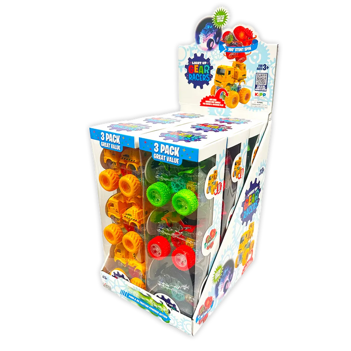 Friction Toy Car Light-Up 3 Pack Set - 6 Pieces Per Retail Ready Display 24453 KIPP BROTHERS