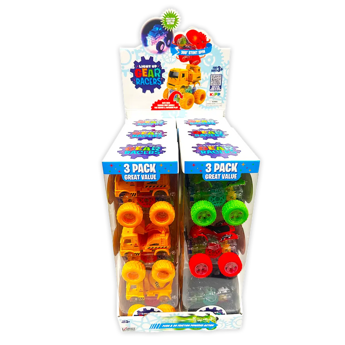 Friction Toy Car Light-Up 3 Pack Set - 6 Pieces Per Retail Ready Display 24453 KIPP BROTHERS