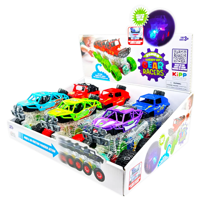 Friction Toy Car Light Up Jumbo Assortment - 6 Pieces Per Display 25030 KIPP BROTHERS