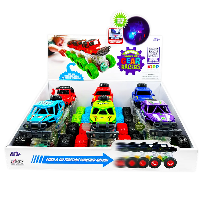 Friction Toy Car Light Up Jumbo Assortment - 6 Pieces Per Display 25030 KIPP BROTHERS