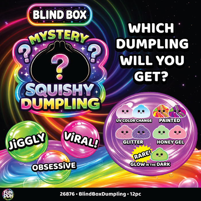 Fun Doh™ Blind Box Mystery Steamer Squishy Jelly Dumpling - 12 Pieces Per Retail Ready Display 26876