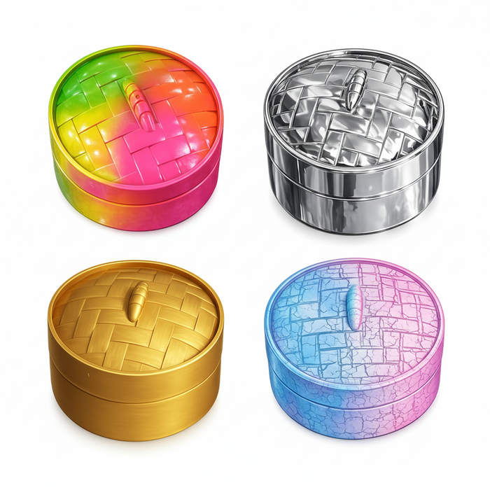 Four Dumpling Steamers 2x2 Grid