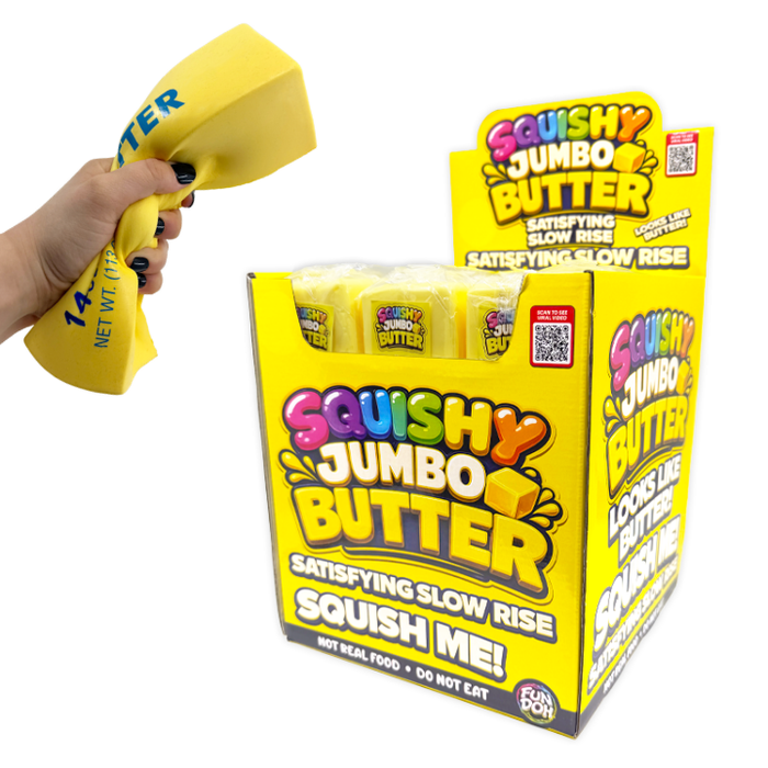 Fun Doh™ Slow Rise Foam Jumbo Butter Squishy - 9 Pieces Per Retail Ready Display 26731