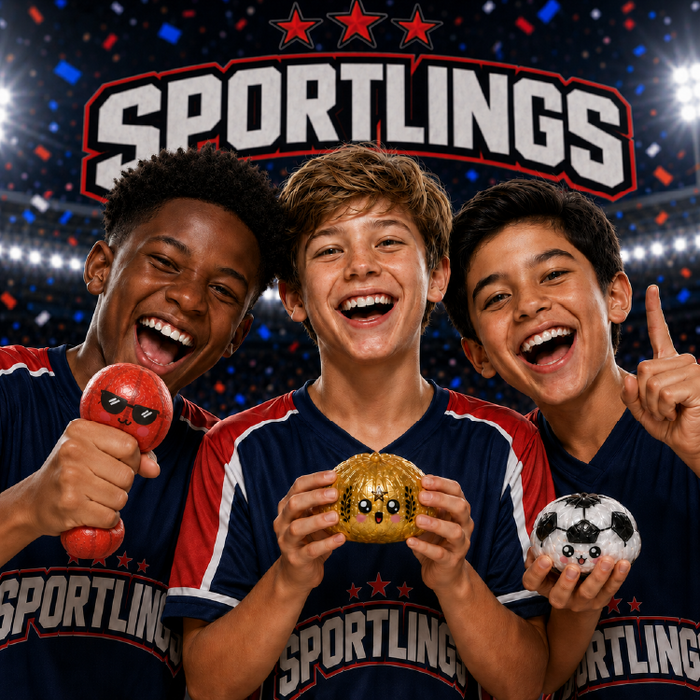 Fun Doh™ Sportlings Sports Jelly Dumpling Squish Toy - 12 Pieces Per Retail Ready Display 26994