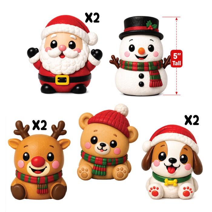 Fun Doh™ Squishmas Mega Slow Rise Foam Squishy Toy Christmas Characters - 8 Pieces Per Retail Ready Display 26923