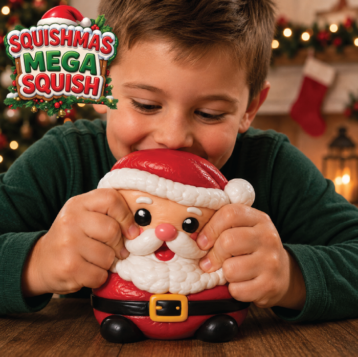 Fun Doh™ Squishmas Mega Slow Rise Foam Squishy Toy Christmas Characters - 8 Pieces Per Retail Ready Display 26923