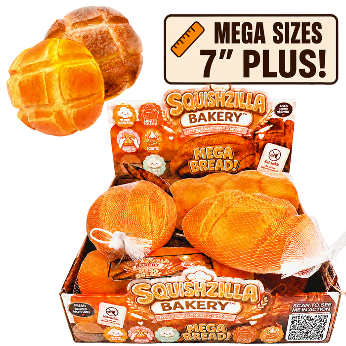 Fun Doh™ Squishy Bakery Slow Rise Foam Mega Bread - 6 Pieces Per Retail Ready Display 26891