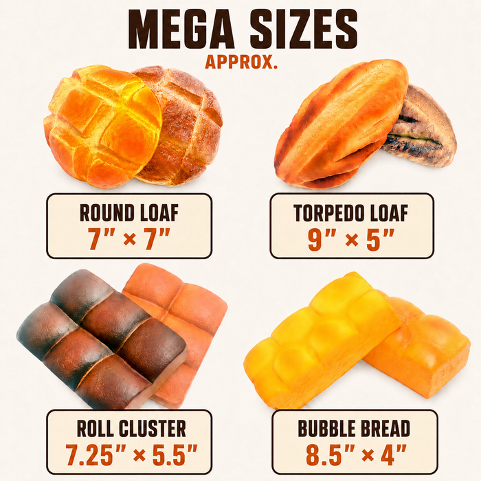 Fun Doh™ Squishy Bakery Slow Rise Foam Mega Bread - 6 Pieces Per Retail Ready Display 26891