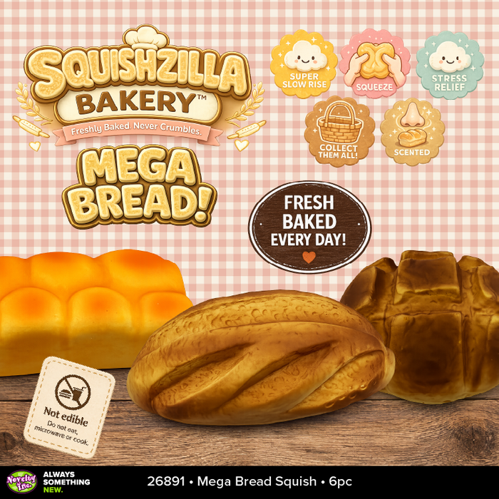 Fun Doh™ Squishy Bakery Slow Rise Foam Mega Bread - 6 Pieces Per Retail Ready Display 26891