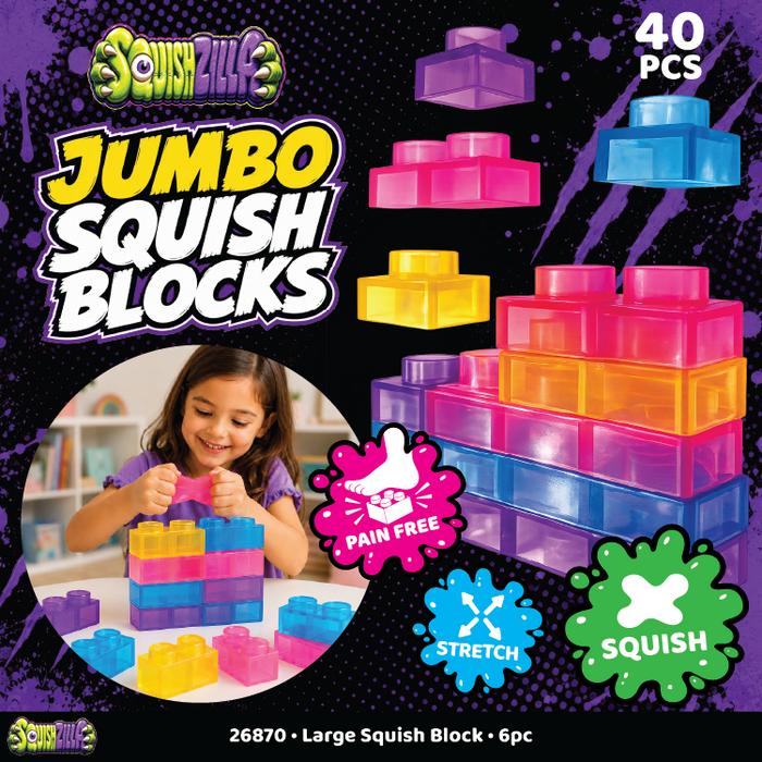 Fun Doh™ SquishZilla™ Large Squish Blocks - 6 Pieces Per Retail Ready Display 26870