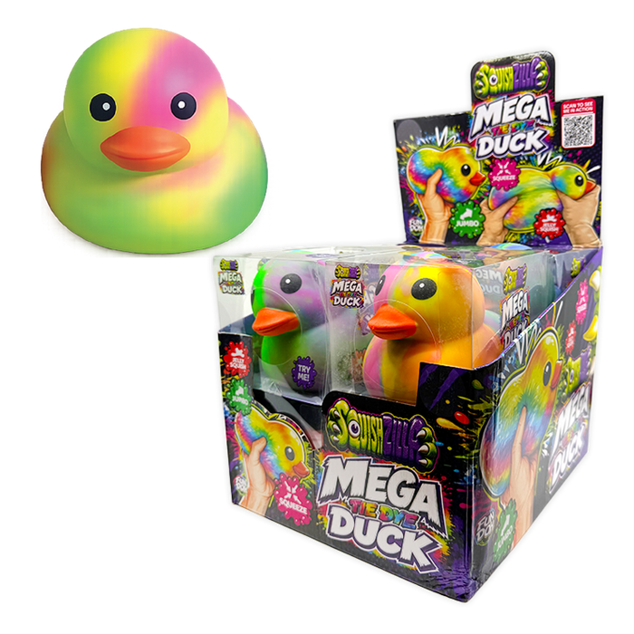 Fun Doh™ SquishZilla™ Mega Stretchy Squishy Tie Dye Duck - 8 Pieces Per Retail Ready Display 26811