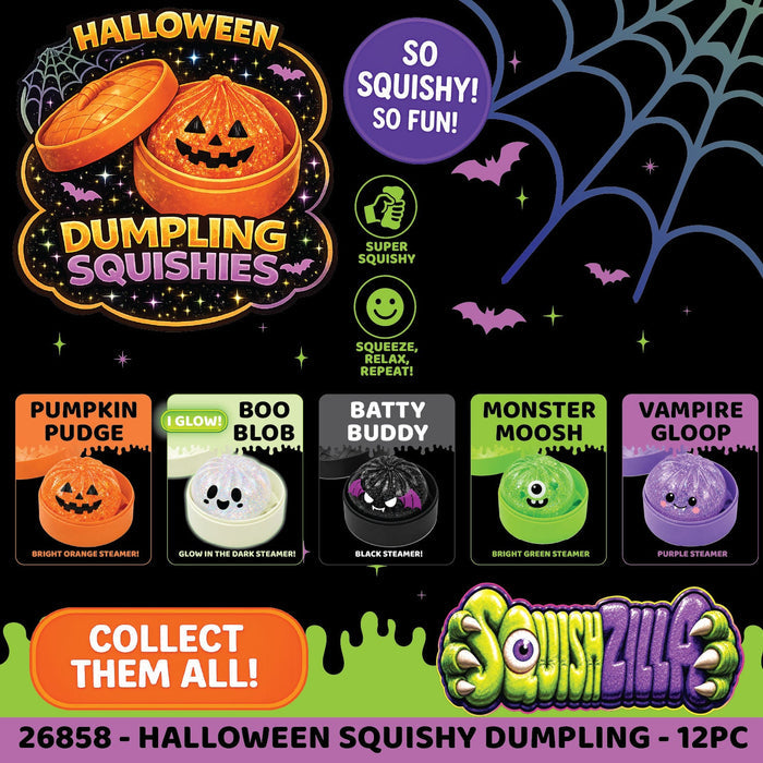 Fun Doh™ SquishZilla™ Spooky Steamers Jelly Dumpling Toy - 12 Pieces Per Retail Ready Display 26858