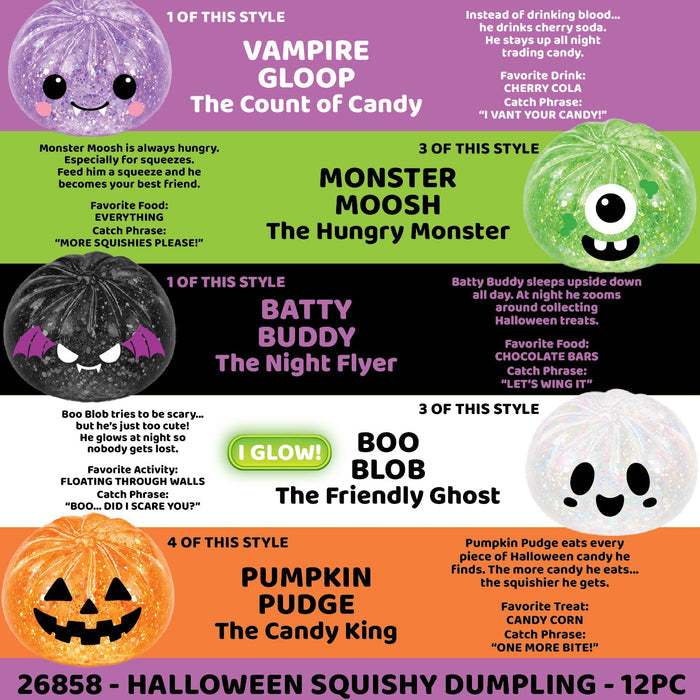 Fun Doh™ SquishZilla™ Spooky Steamers Jelly Dumpling Toy - 12 Pieces Per Retail Ready Display 26858