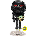 Funko Pop Star Wars The Mandalorian Dark Trooper with Grogu GITD
