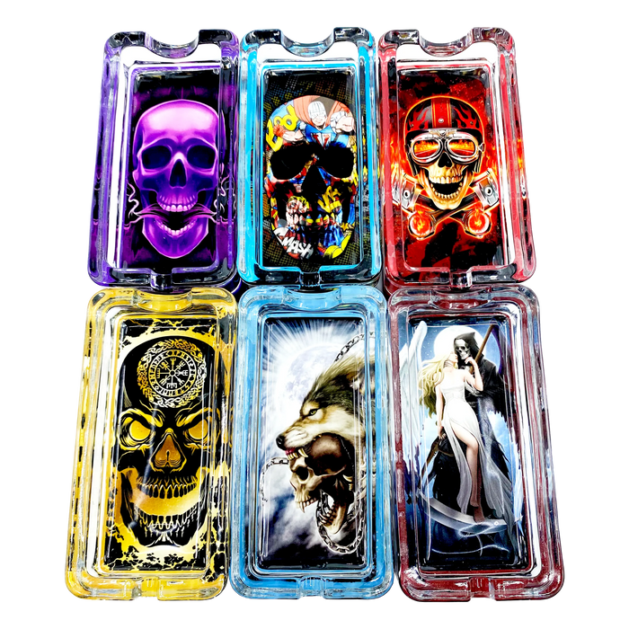 Glass Ashtray with LED Light-Up Design - 6 Pieces Per Retail Ready Display 23522 SMOKEZILLA