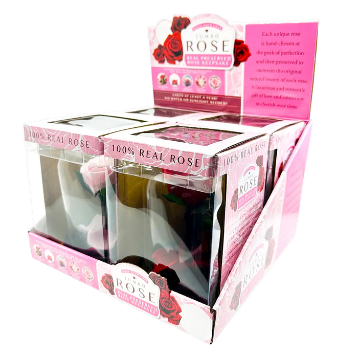 Glass Dome Real Preserved Rose Keepsake - 4 Pieces Per Retail Ready Display 25008 NOVELTY INC