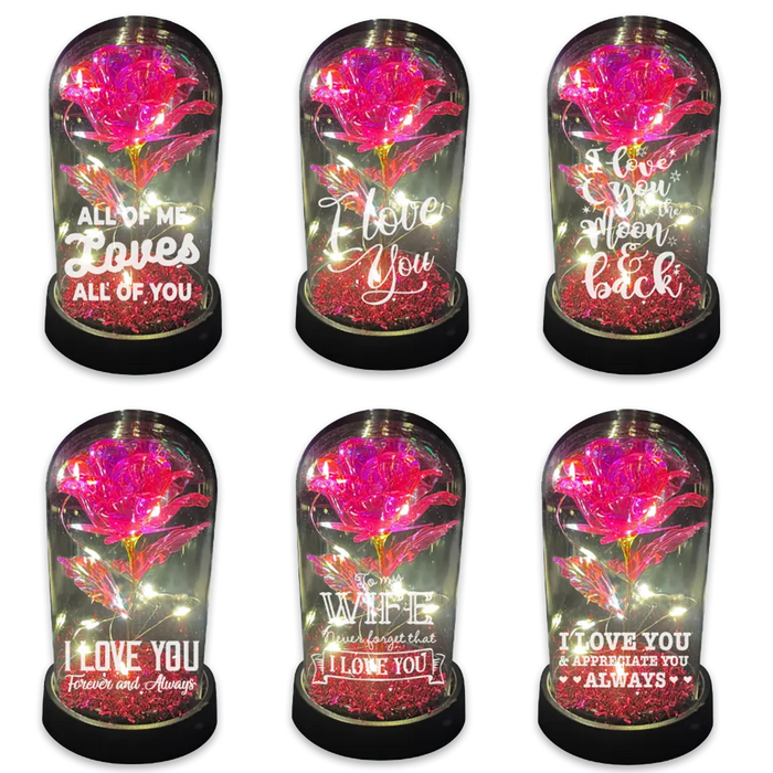Glass Dome Rose Keepsake - 6 Pieces Per Retail Ready Display 24544 NOVELTY INC