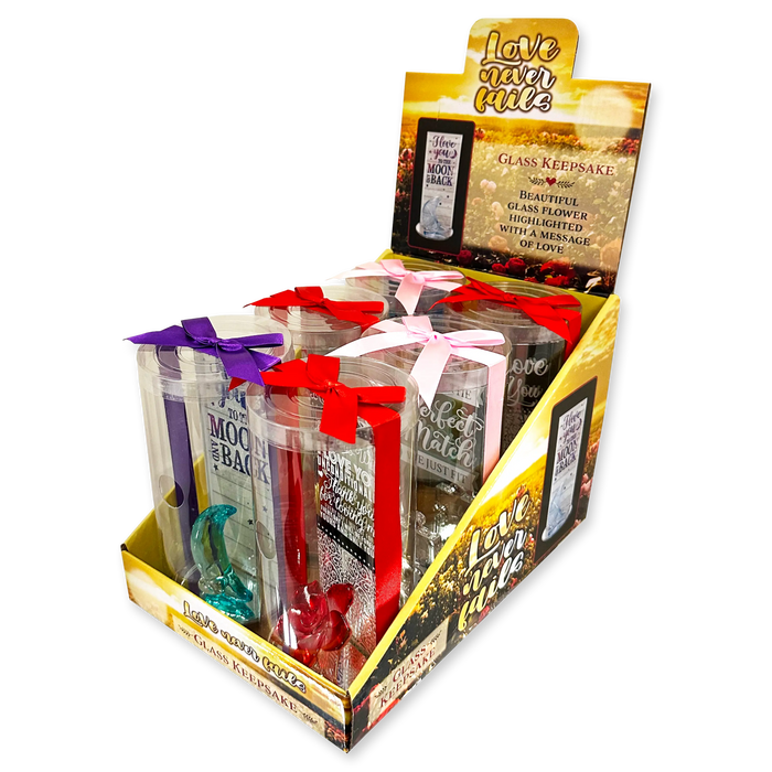 Glass Rose Keepsake - 6 Pieces Per Retail Ready Display 23739 NOVELTY INC