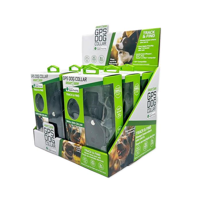 GPS Dog Collar Tracker Apple Find My™ Compatible - 6 Pieces Per Retail Ready Display 25750 GADGET GEAR