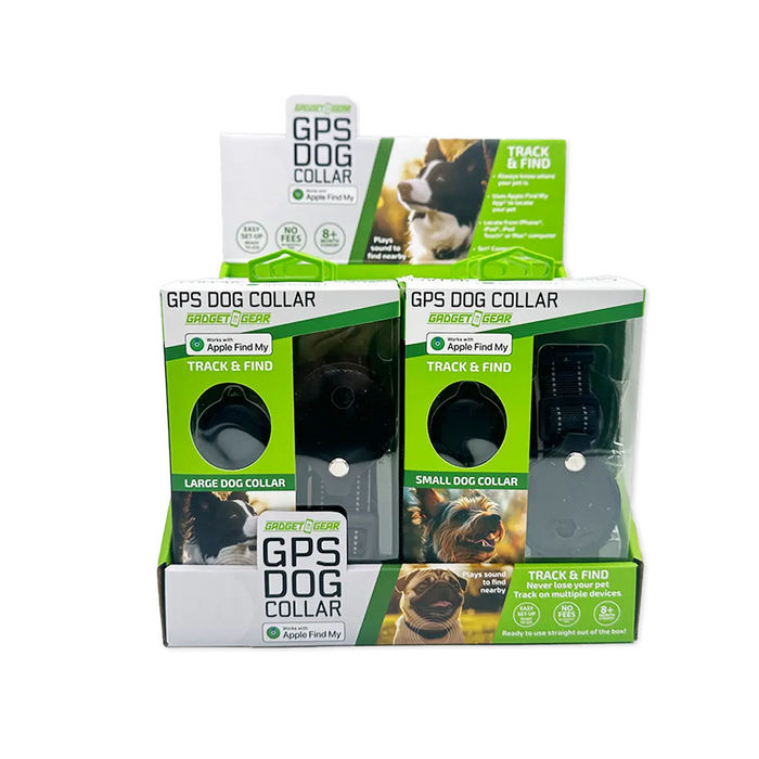 GPS Dog Collar Tracker Apple Find My™ Compatible - 6 Pieces Per Retail Ready Display 25750 GADGET GEAR