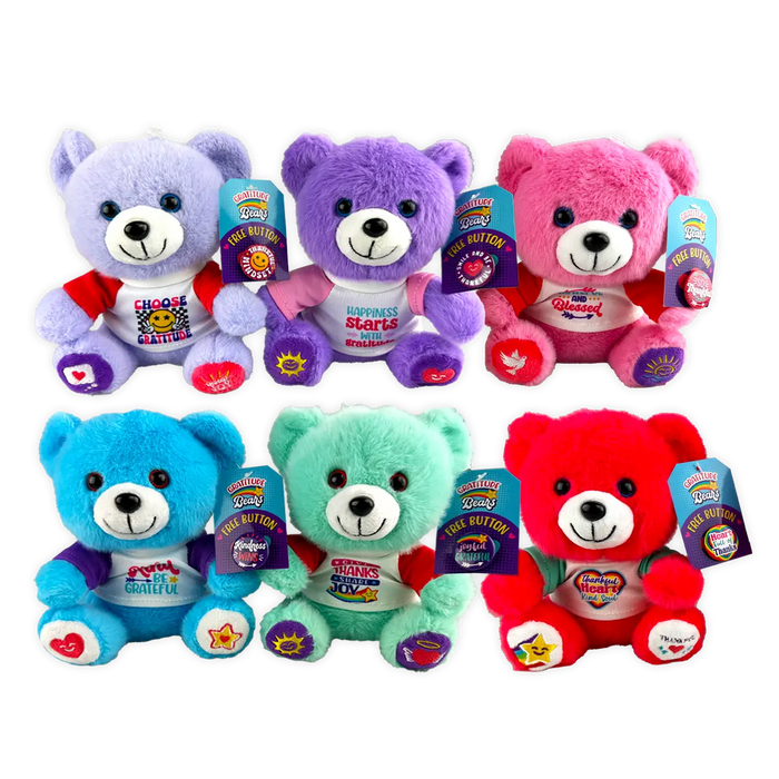 Gratitude Plush Bear - 6 Pieces Per Retail Ready Display 25917 KIPP BROTHERS