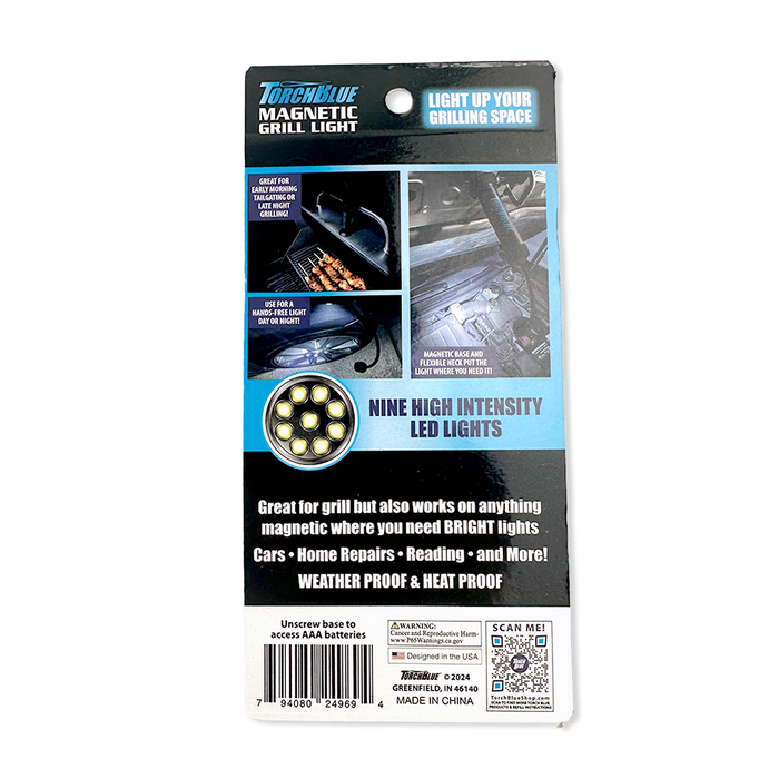 Grill LED Flashlight Matte Finish with Magnetic Stand - 6 Pieces Per Retail Ready Display 24969 TORCH BLUE