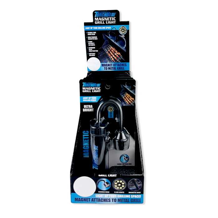 Grill LED Flashlight Matte Finish with Magnetic Stand - 6 Pieces Per Retail Ready Display 24969 TORCH BLUE