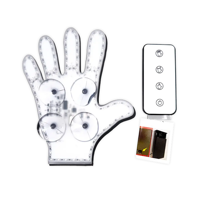 Hand Gesture Lighted Suction Cup Mount Sign with Remote - 6 Pieces Per Retail Ready Display 24454 CAR VIBEZ