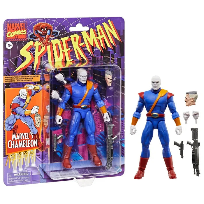 Hasbro Marvel Legends Retro Cardback Spider-Man Chameleon (Animated Series)