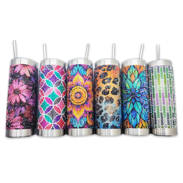 Insulated 24 Oz Rhinestone Tumbler Cup - 6 Pieces Per Retail Ready Display 24374 ROUGHNECK