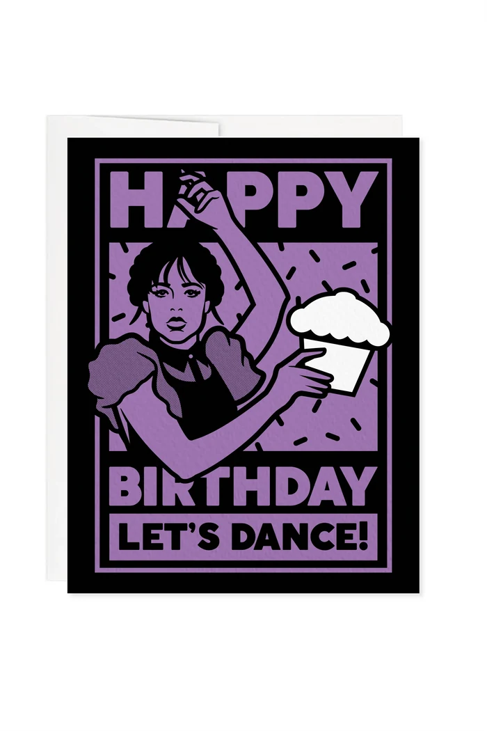Johnny Cupcakes "Wednesday" Birthday Dance Greeting Card