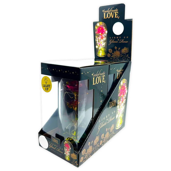 Jumbo Rose Glass Keepsake - 2 Pieces Per Retail Ready Display 24546 KIPP BROTHERS