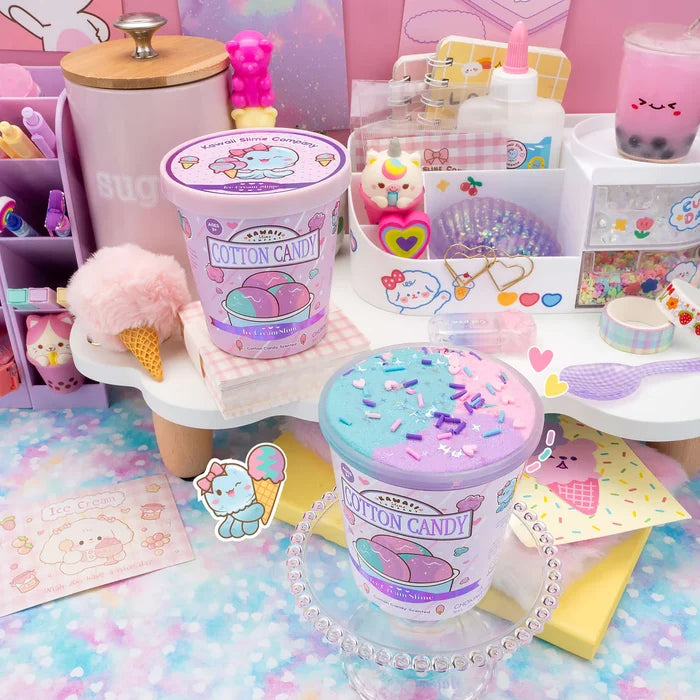 Kawaii Slime Company Cotton Candy Scented Ice Cream Pint Slime