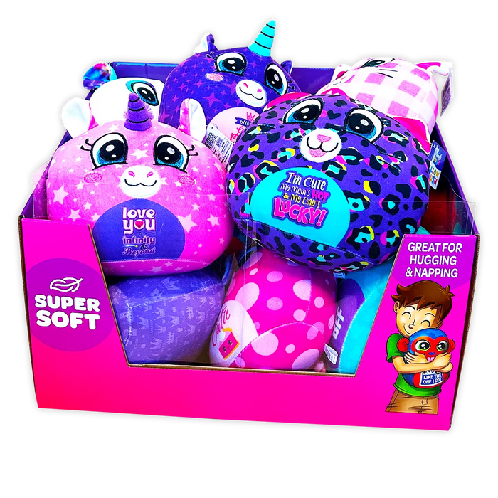 Kids Fluffy Stuffy Pillow Plush 12 Pieces Per Retail Ready Display 24406 KIPP BROTHERS