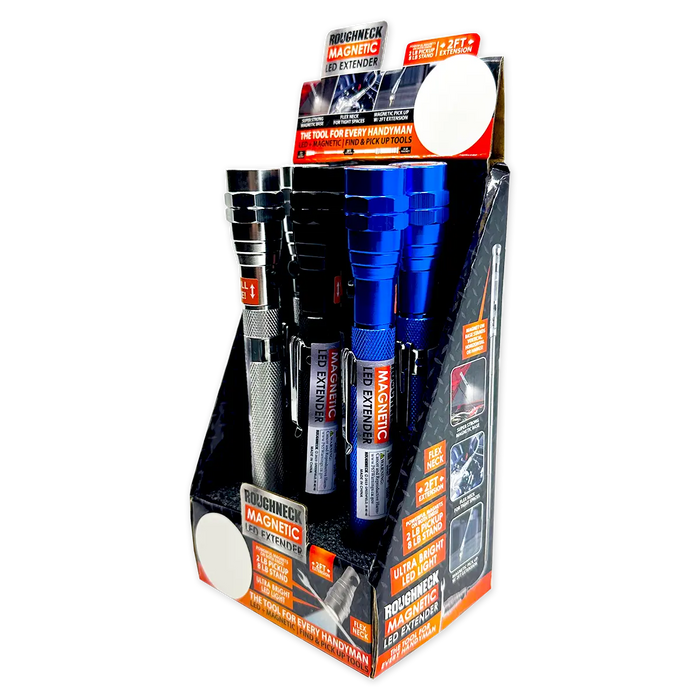 LED Flashlight Extender Tool with Magnetic Stand - 6 Pieces Per Retail Ready Display 22583FAM ROUGHNECK