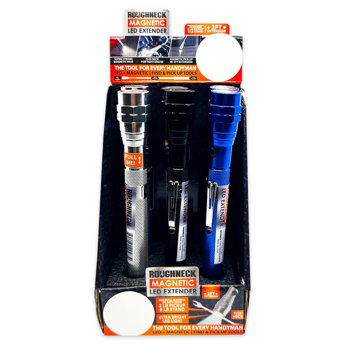 LED Flashlight Extender Tool with Magnetic Stand - 6 Pieces Per Retail Ready Display 22583FAM ROUGHNECK