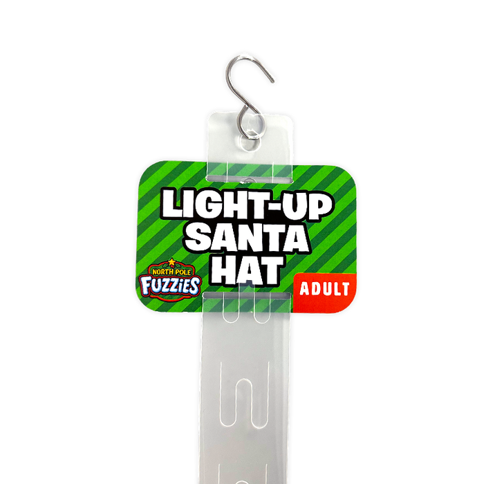 Light Up Christmas Santa Winter Hat with Merchandising Hang Strip - 6 Pieces Per Pack 26170 NOVELTY INC