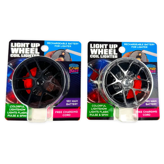 Light-up Coil Lighter Wheel - 6 Pieces Per Retail Ready Display 25771 CAR VIBEZ