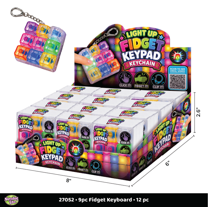 Light-Up Fidget Keypad Keychain - 12 Pieces Per Retail Ready Display 27052
