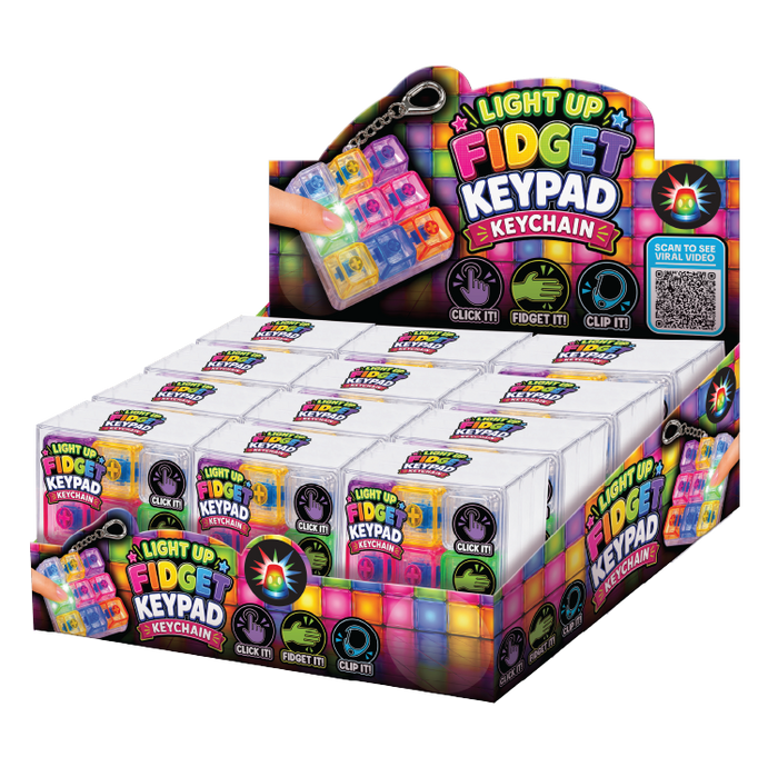 Light-Up Fidget Keypad Keychain - 12 Pieces Per Retail Ready Display 27052